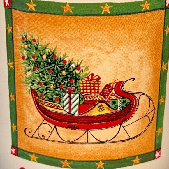 Sakura HAPPY HOLIDAYS Stoneware Mug ~ Art by Gracey Knight ~ Christmas Sleigh - Picture 2 of 9